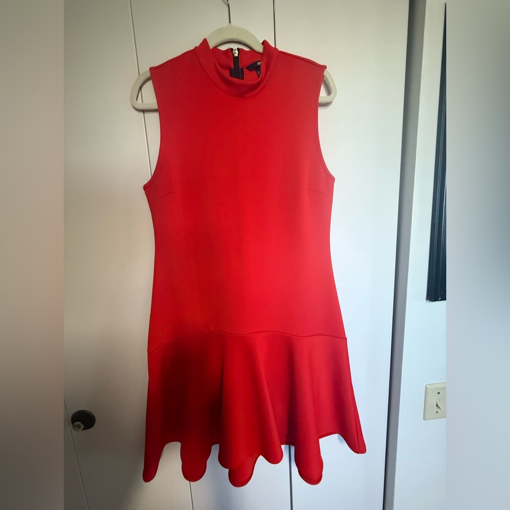 H&M Red Sleeveless Midi Dress sz L